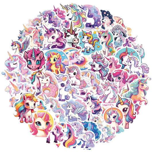 Kawaii Unicorn Stickers 10/30/50pcs Waterproof Decals for Laptop, Luggage, Phone, Kids
