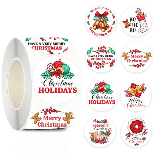 100-500pcs Christmas Theme Seal Labels Stickers For DIY Gift Baking Package Envelope Stationery Decoration 1inch