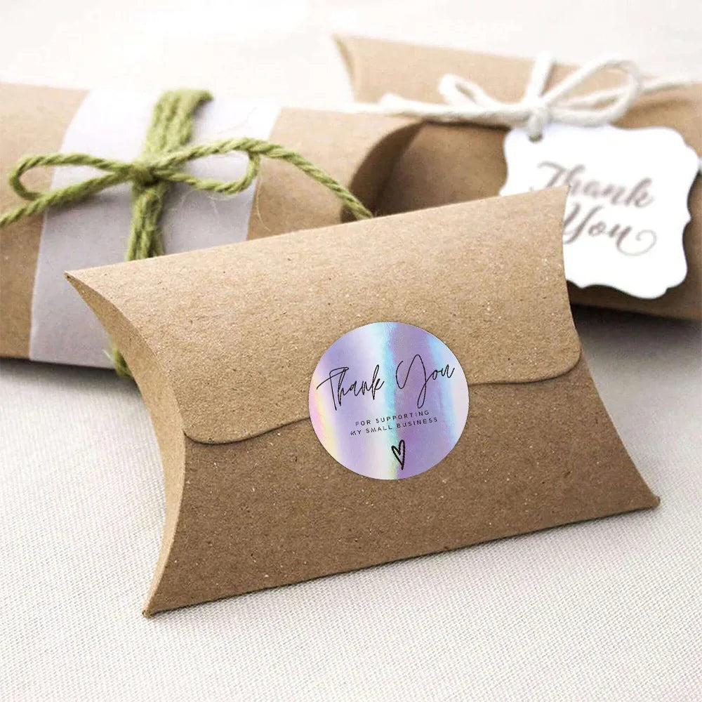 100-500PCS New Thank You Stickers for Business Packaging Stickers Rolling Sticker Roll Merci Small Home Made Lables TZ007-A