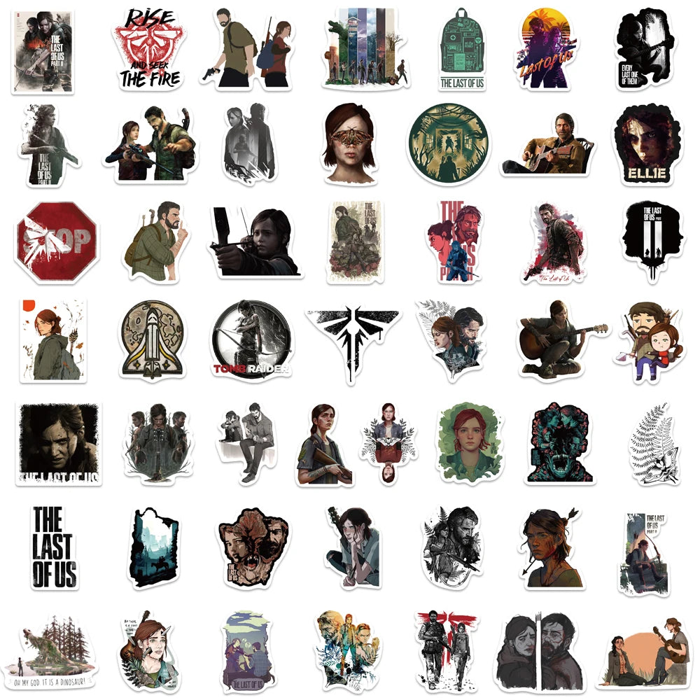 50PCS Game The Last of Us Sticker New Gift Waterproof Decorative Luggage Helmet Motorcycle Skateboard Laptop Kid Toy Decal