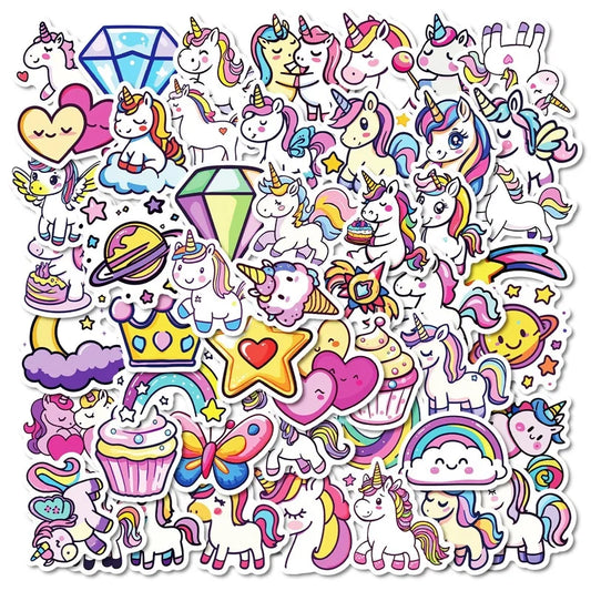 Unicorn PVC Stickers Set: Kawaii DIY Scrapbooking Supplies