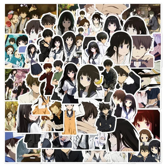 50pcs Hyouka Anime Stickers for Laptop, Phone, Car, Scooter, Water Bottle, Suitcase, Refrigerator