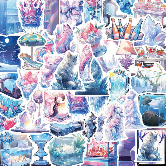 Cute Ice World Aesthetic Stickers Cartoon Decals for Laptop, Notebook, Phone, Kid Toy (10/30/50PCS)