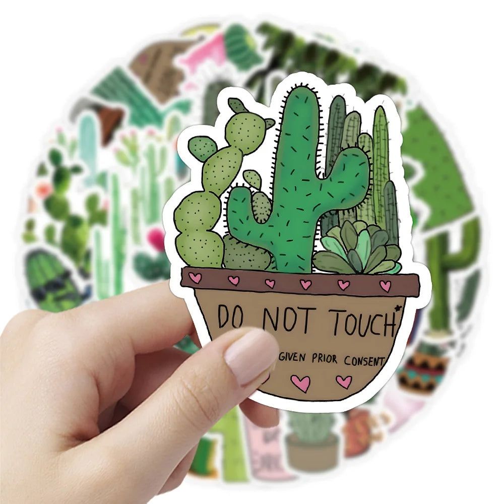 10/53Pcs Cute Plants Cactus Graffiti Stickers Decals for Kids Toys Laptop Phone Luggage Scrapbook Skateboard Creative Sticker