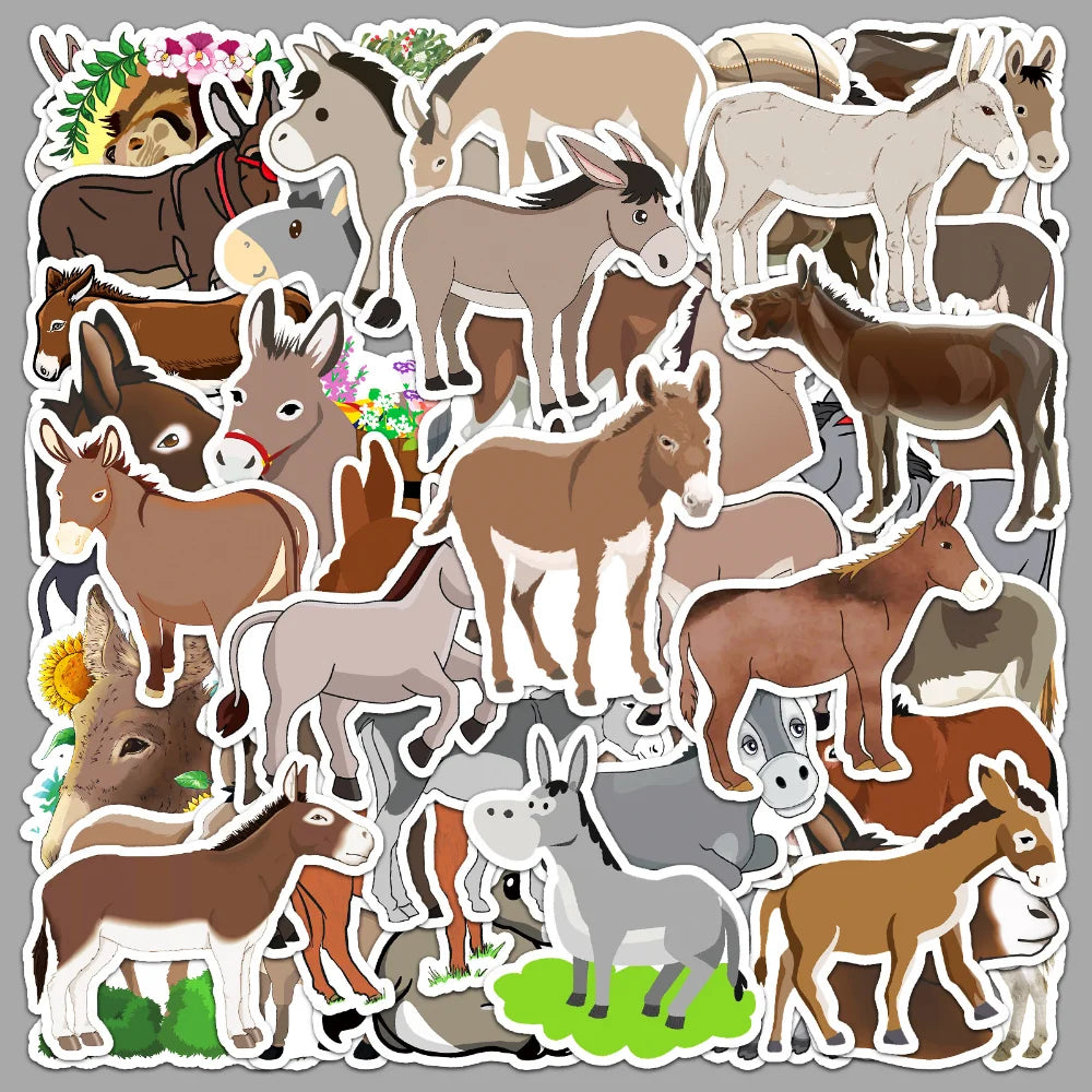 50Pcs The donkey Stickers DIY Helmet Skateboard Laptop Motorcycle Graffiti Sticker Decals Kids