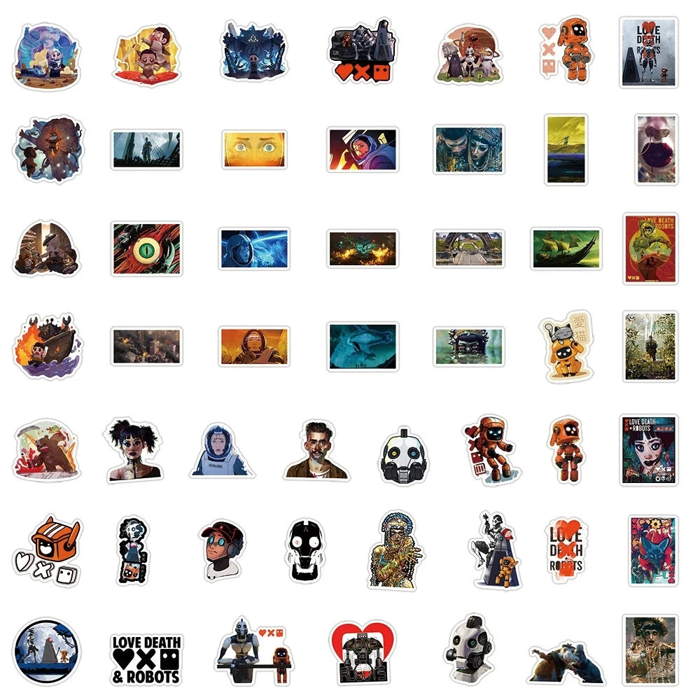 10/30/50PCS Love Death Robots Graffiti Stickers DIY Toy Motorcycle Laptop Bicycle Phone Bumper Suitcase PVC Car Sticker For Kids