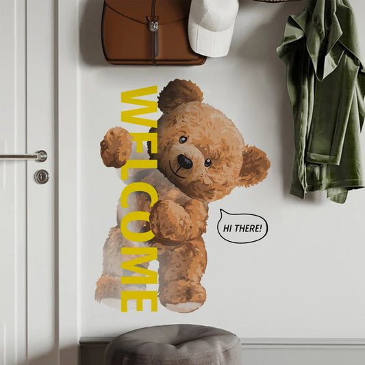 Cartoon Teddy Bear Wall Stickers Kids Room Decor Decals