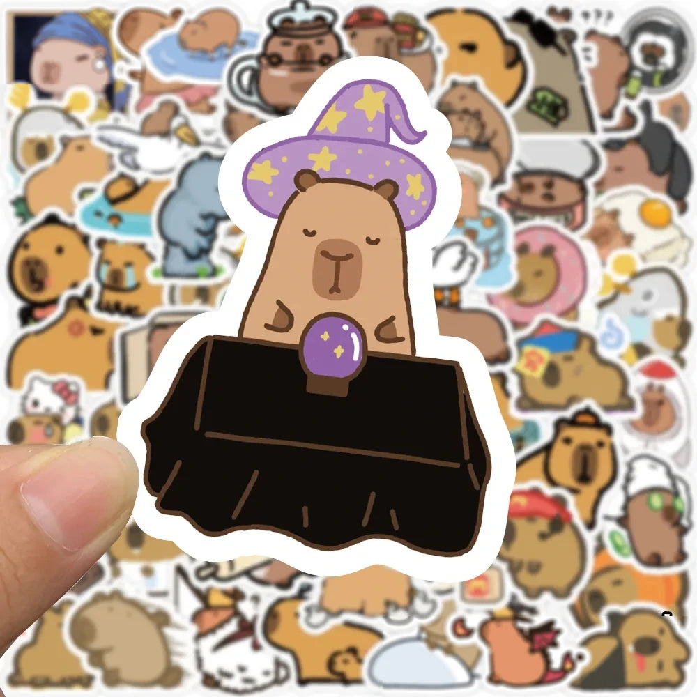 10/30/50/100pcs Kawaii Animal Capybara Graffiti Stickers Notebook Laptop Phone Suitcase Diary Waterproof Sticker for Kids Toys