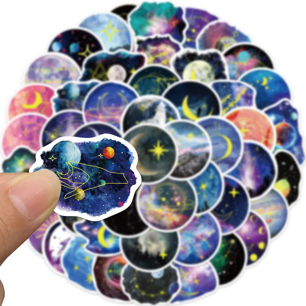 10/50Pcs NEW Moonlight Star Graffiti Stickers for Suitcase Skateboard Laptop Luggage Phone Car Styling Decal Waterproof Sticker