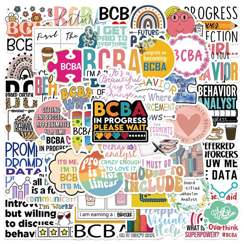 50PCS BCBA Stickers Cartoon Decals for Car, Guitar, Laptop, Scrapbook, Diary