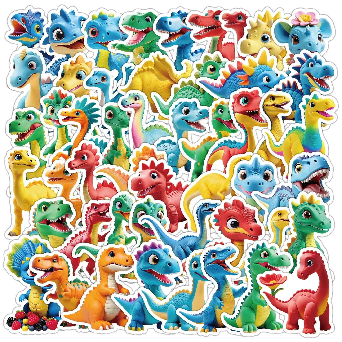 10/50pcs Cute Cartoon Dinosaur Stickers Aesthetic Kawaii Animals for Kids Water Bottle Phone Fridge Laptop Stationery Stickers
