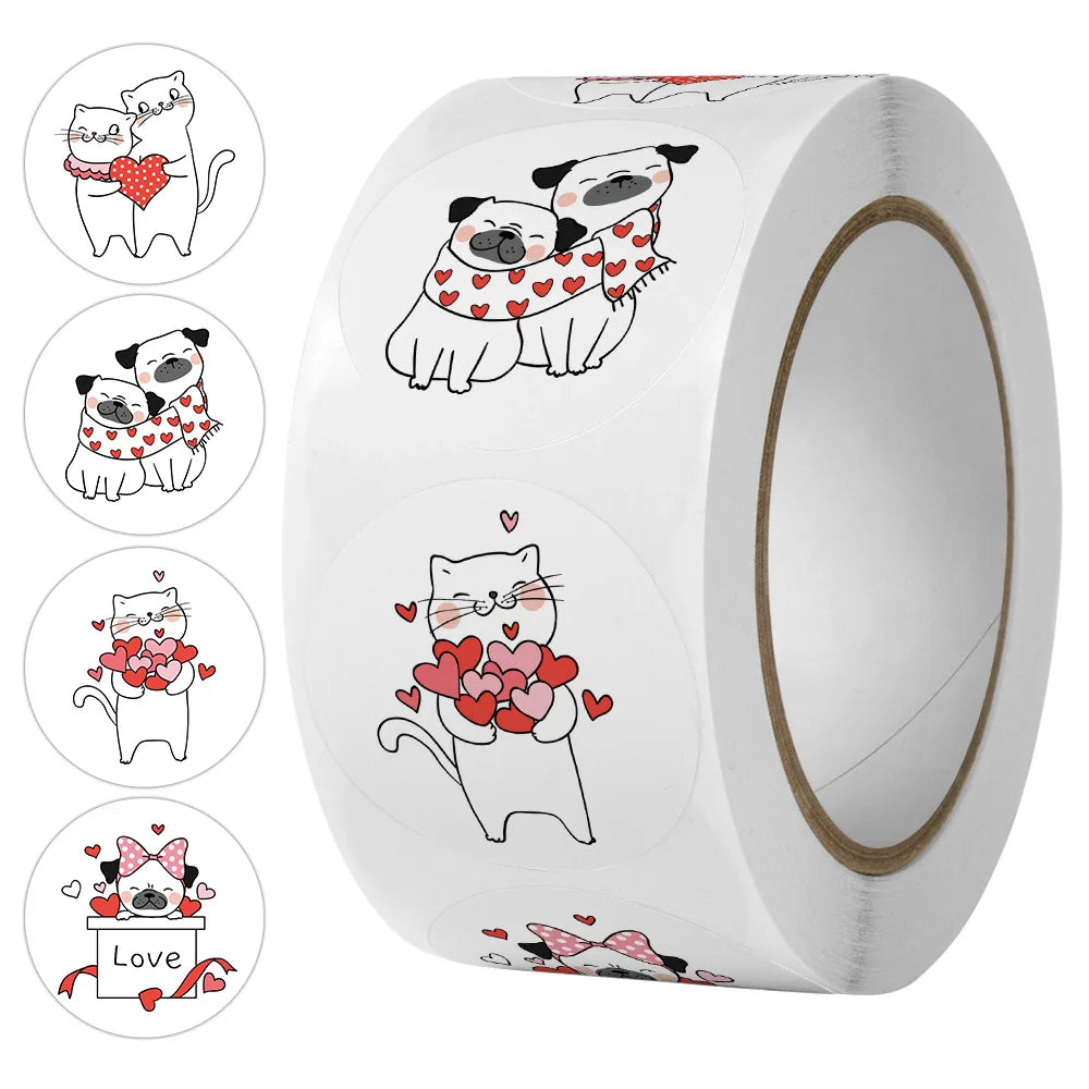 50-500Pcs Round Cute Cartoon Thank You Label Stickers Used for Shipping and Mailing Box Seal Labels Decorative Gifts Stickers