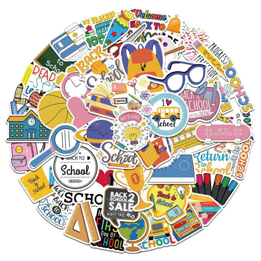 School Season Stickers 10/30/50Pcs for Suitcase, Skateboard, Laptop, Luggage, Phone, DIY Decal