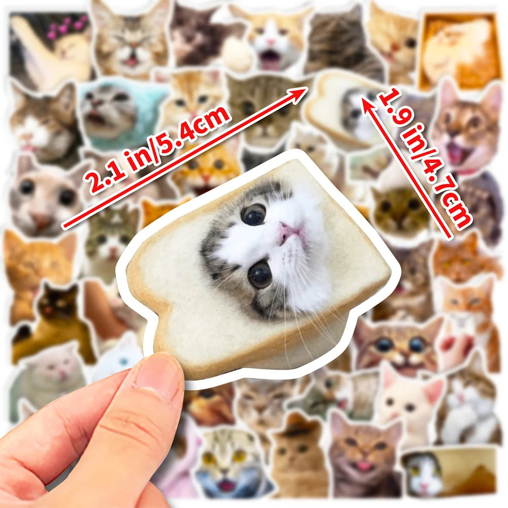 10/30/50/100pcs Cute Funny Meme Animal Cat Kitty Stickers Decals Laptop Notebook Luggage Car Decoration Sticker Kids Classic Toy