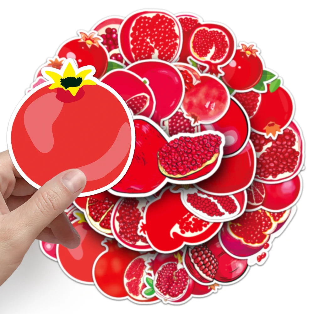 10/50Pcs Autumn Pomegranate Stickers Decoration Adhesive Sticker DIY Laptop Phone Decal Accessories Stickers