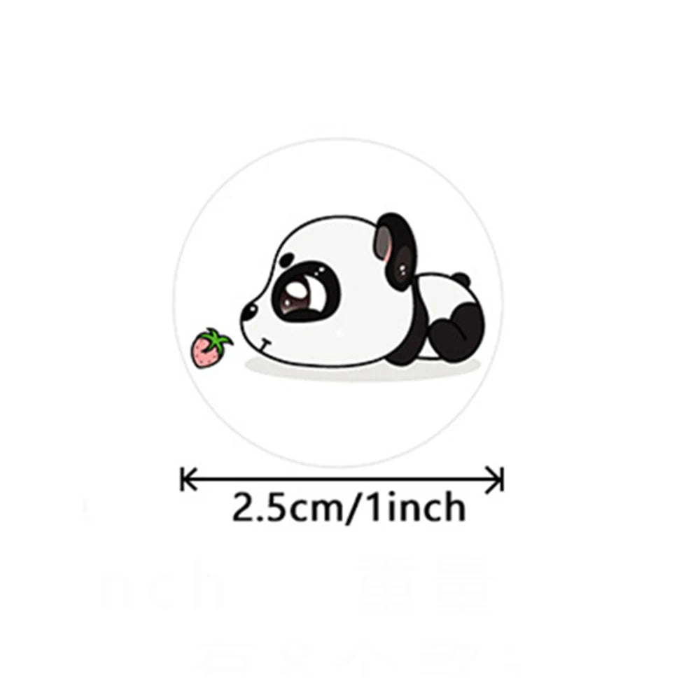 100-500pcs Cute Cartoon Panda Stickers Reward Sticker for Kids Gift Wrapping Decor Envelope Sealing Labels Stationery Stickers