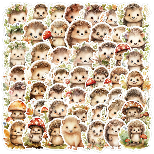 50pcs Cute Hedgehog Graffiti Stickers for Helmet, Wall, DIY Decoration