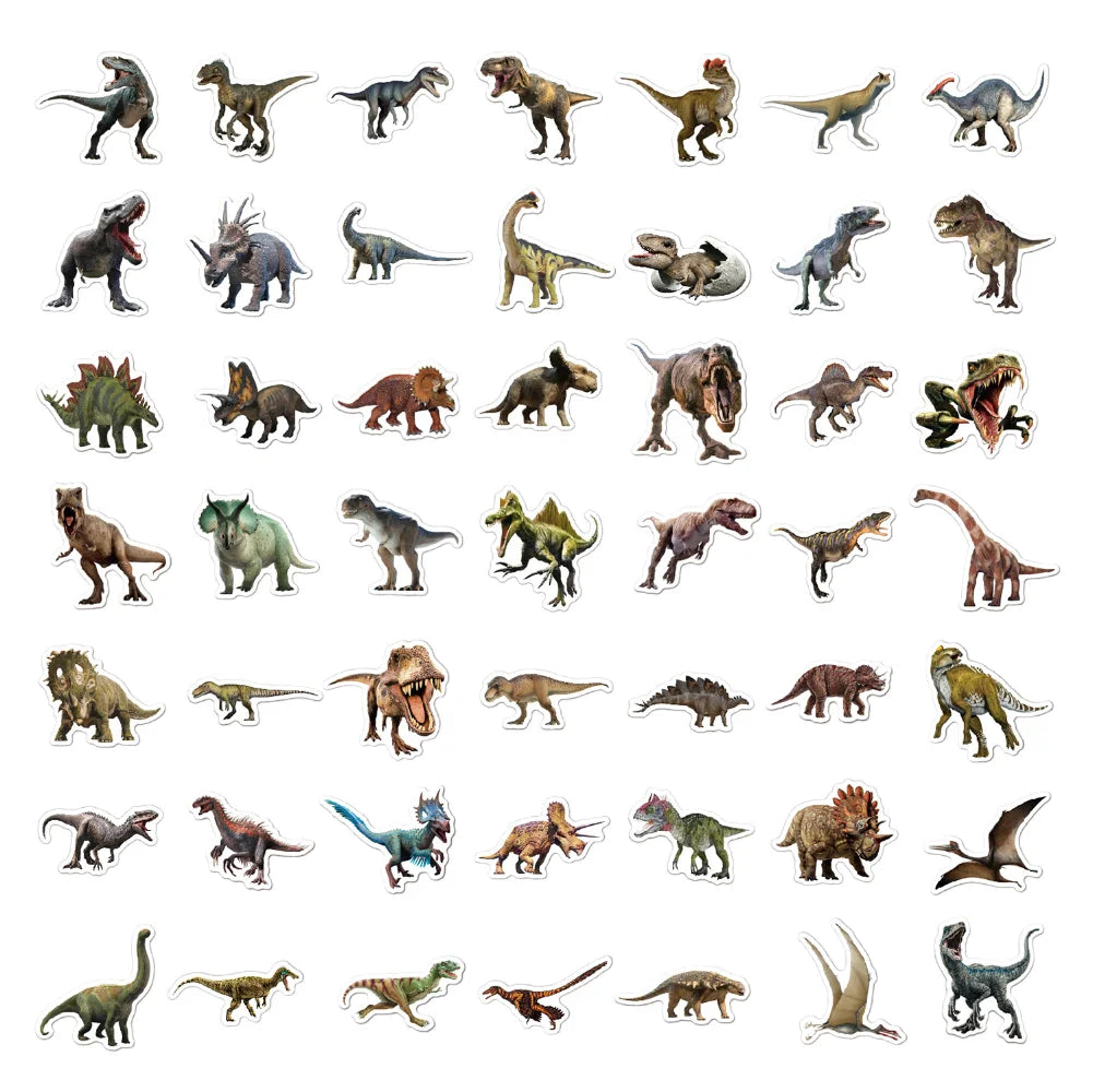 100Pcs Cartoon Dinosaur Stickers DIY Mobile Phone Case Suitcase Skateboard Graffiti Stickers Children's Toys