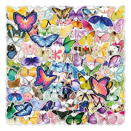 Butterfly Cartoon Stickers: 10/30/50/103PCS for Laptop, Luggage, Snowboard, DIY Decals