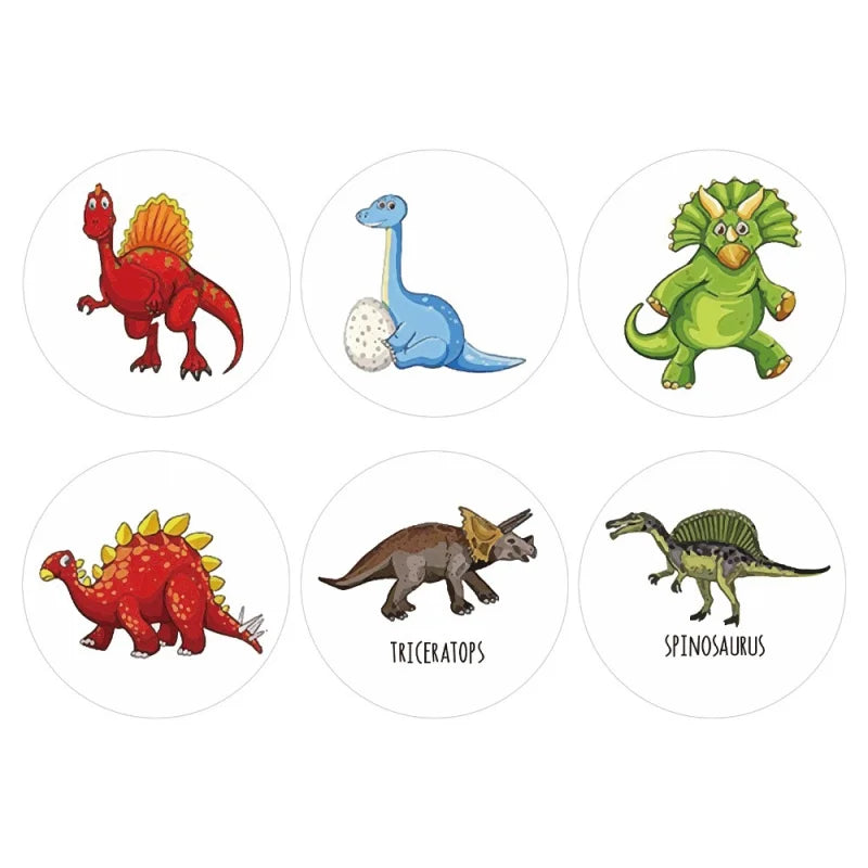 500PCS Children's Cartoon Stickers Little Dinosaur Pattern Kids Stationery Supplies School Teacher Supplies Reward Stickers