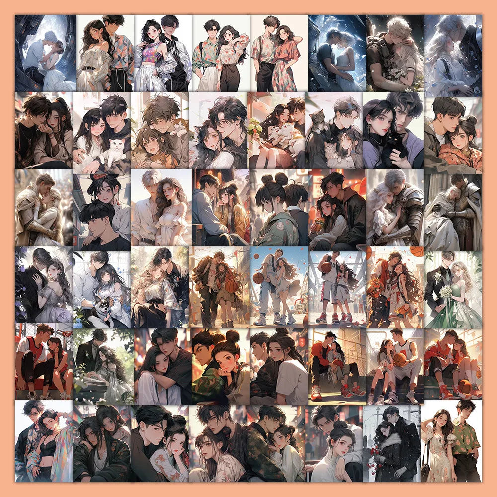 Anime Couple Stickers for Phone, Laptop, Luggage, Skateboard - 10/30/60PCS