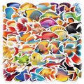 50pcs Cute Cartoon Fish Stickers Aesthetic Decals For Laptop Skateboard Suitcase Scrapbook Stationery Supplies Graffiti Stickers
