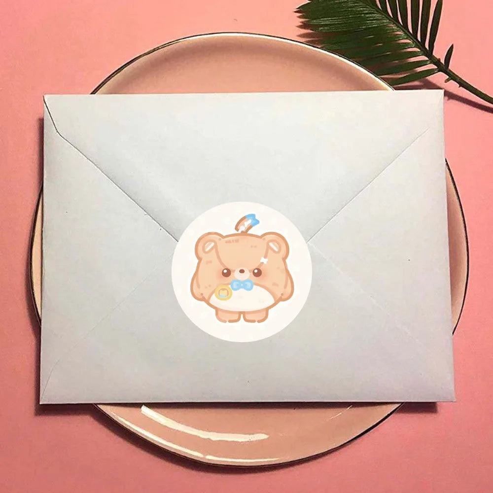 500Pcs/Roll Cartoon Cute Sticker Children Reward Encouragement Sticker Birthday Party Gift Packaging Sealing Decor Lables