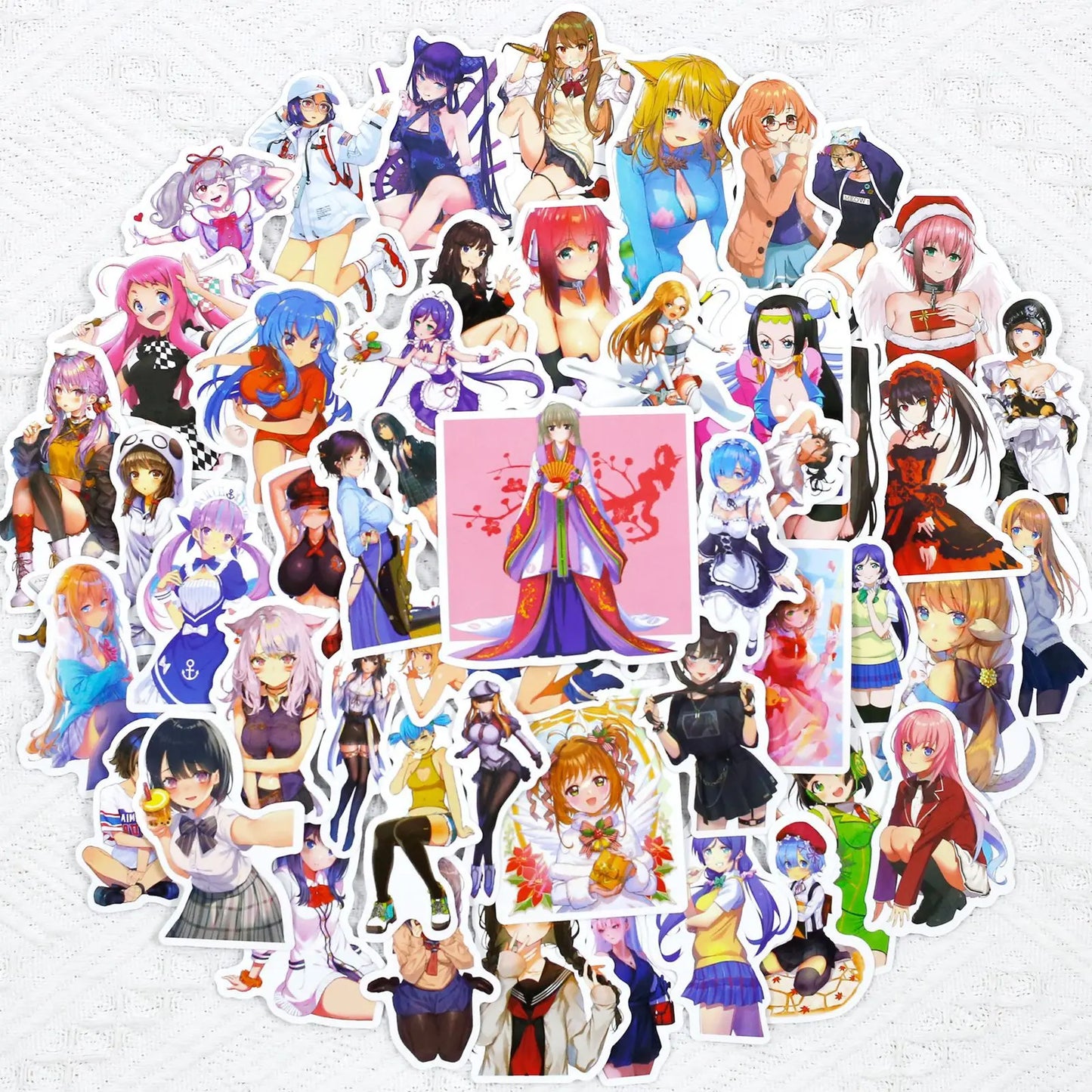 50pcs Cute Girl Graffiti Stickers for DIY Wall & Desktop Decoration Wholesale