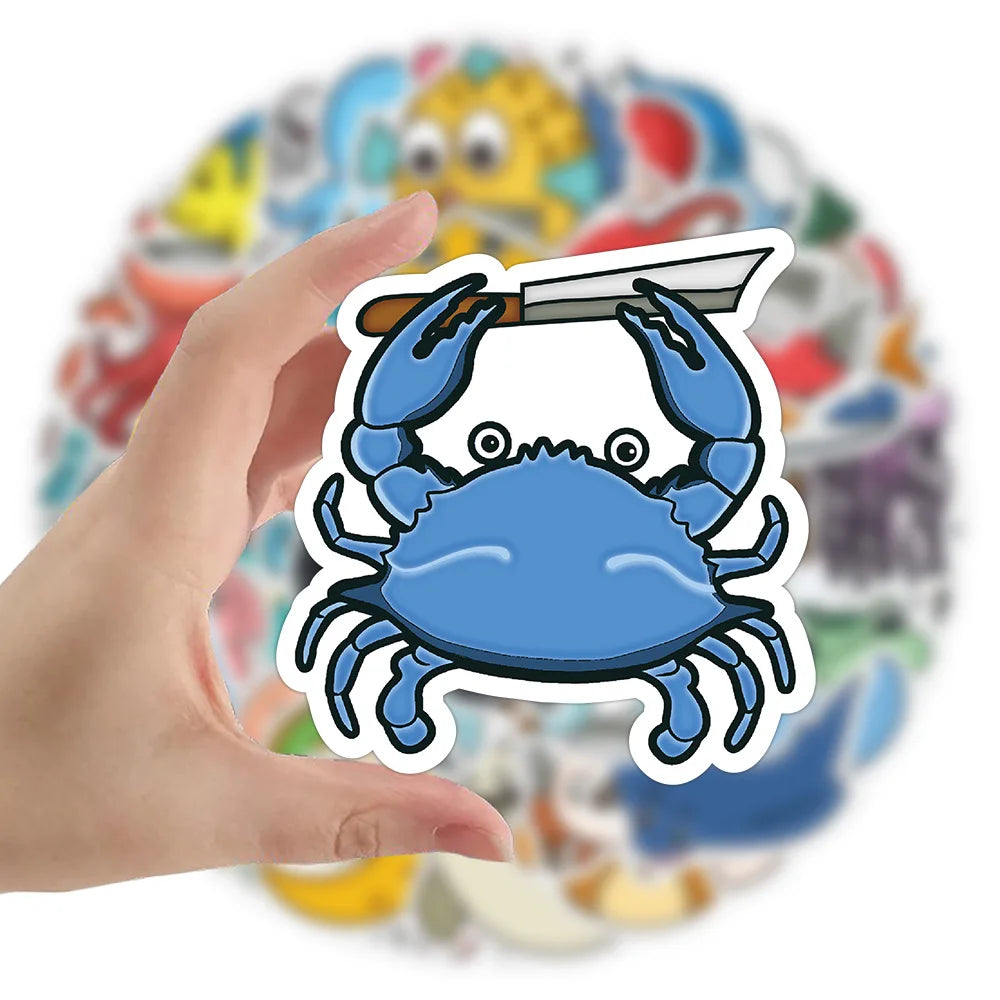 60PCS Funny animal With The Knife stickers Horror Animals graffiti Stickers for DIY Luggage Laptop Skateboard Motorc