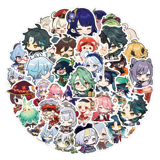 Genshin Impact Stickers: Anime Decals for Laptop, Suitcase, Phone, Car - 10/30/50/100pcs