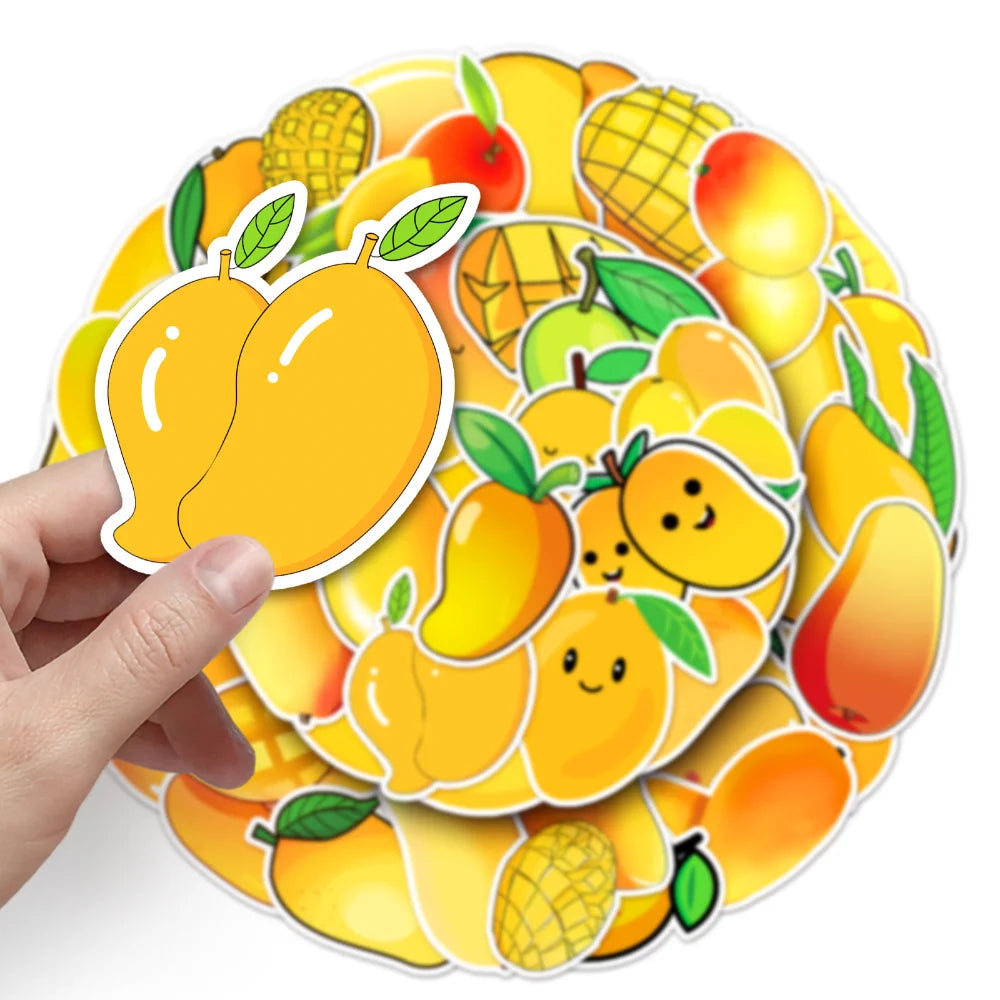 50Pcs Fruit Sticker Mango Summer Stationery Decoration Scrapbook Diary Album Planner Decoration Sticker 2023