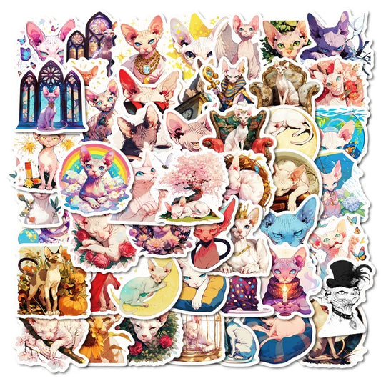 Cartoon Cat Flower Stickers Set for Kids DIY Scrapbooking