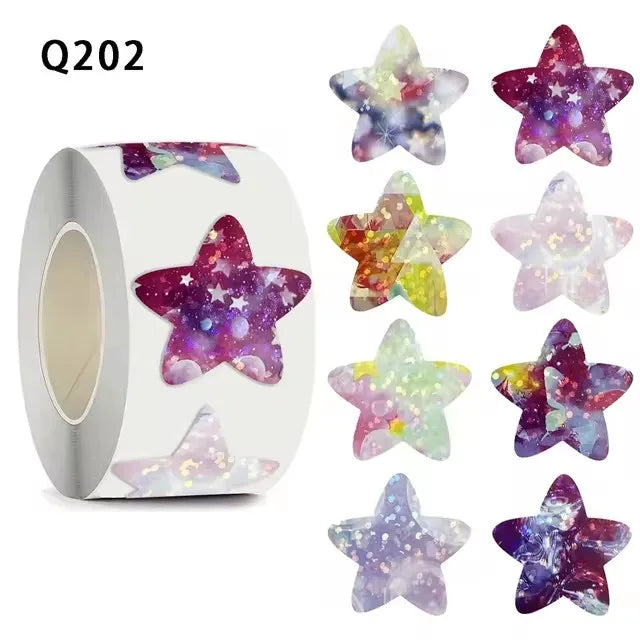 50-500pcs Cute Space Stars Sticker Children Reward Encouragement Sticker Birthday Party Gift Packaging Sealing Decor Lables kids
