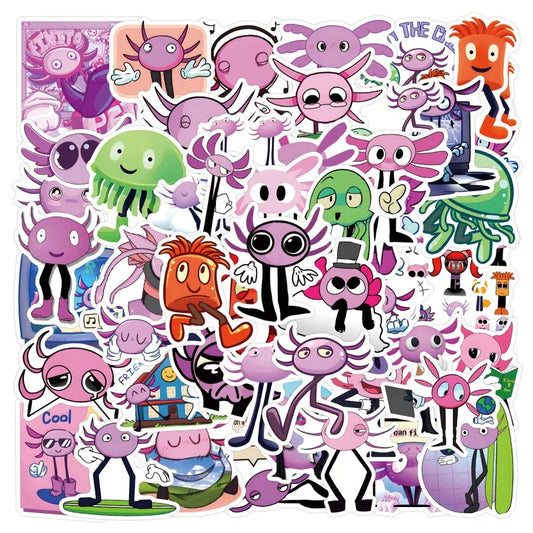 50pcs KinitoPet Cartoon Stickers for Laptop, Phone, Car, Scooter, Water Bottle, Suitcase, Refrigerator