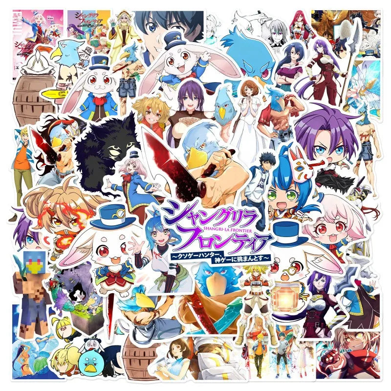 50pcs Anime Shangri-La Sticker Set for Laptop, Phone, Car, Scooter, Water Bottle, Stationery, Fridge