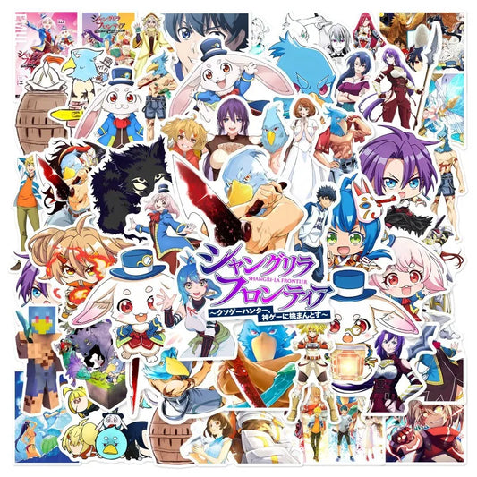 50pcs Anime Shangri-La Sticker Set for Laptop, Phone, Car, Scooter, Water Bottle, Stationery, Fridge
