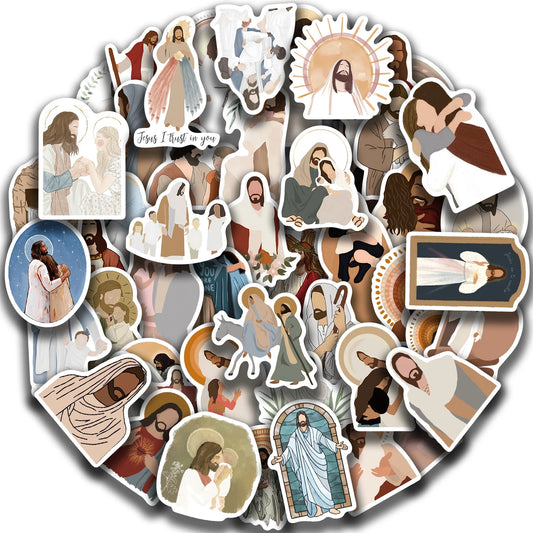 52 Christian Jesus Stickers: Waterproof for Phone, Laptop, Car