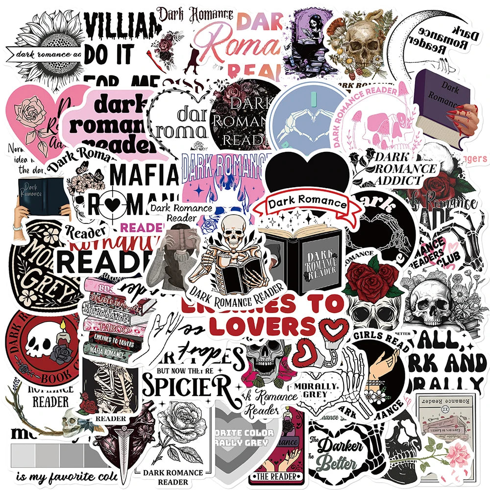 Gothic Dark Romance Stickers Decals Waterproof for Laptop Phone Suitcase Fridge Skateboard