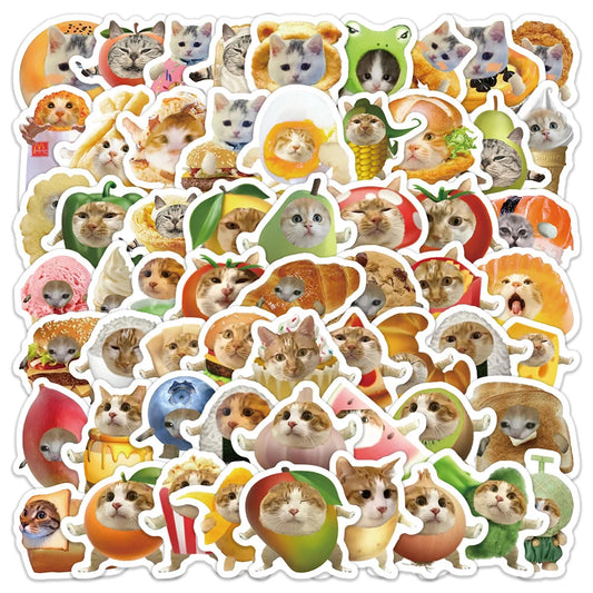 Cute Cat Meme Stickers for Laptop, Phone, Suitcase - 10/30/60pcs