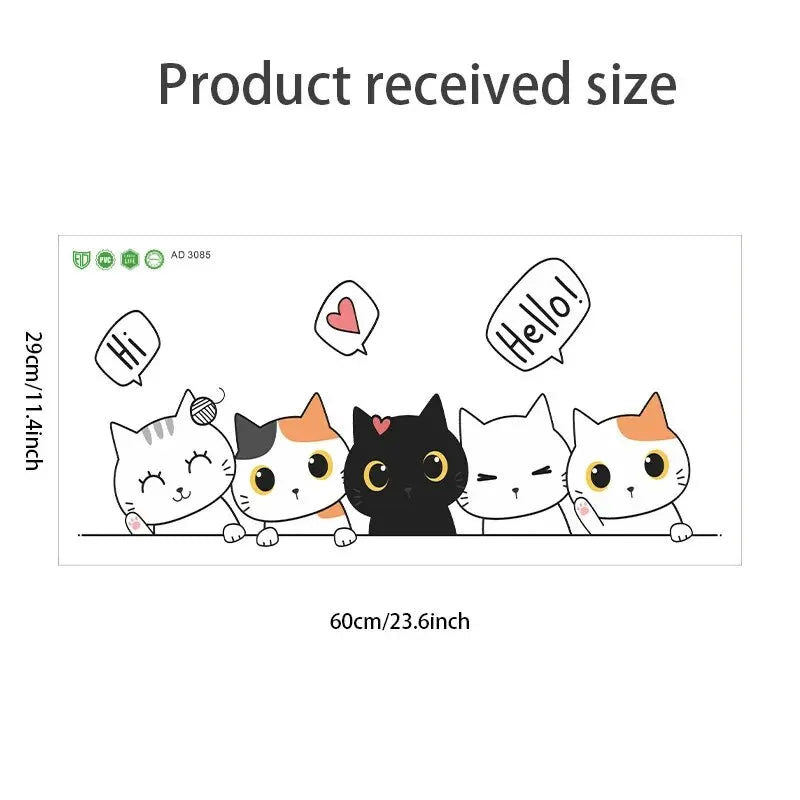 Kitten Door Sticker, Cute Children's Room Decoration