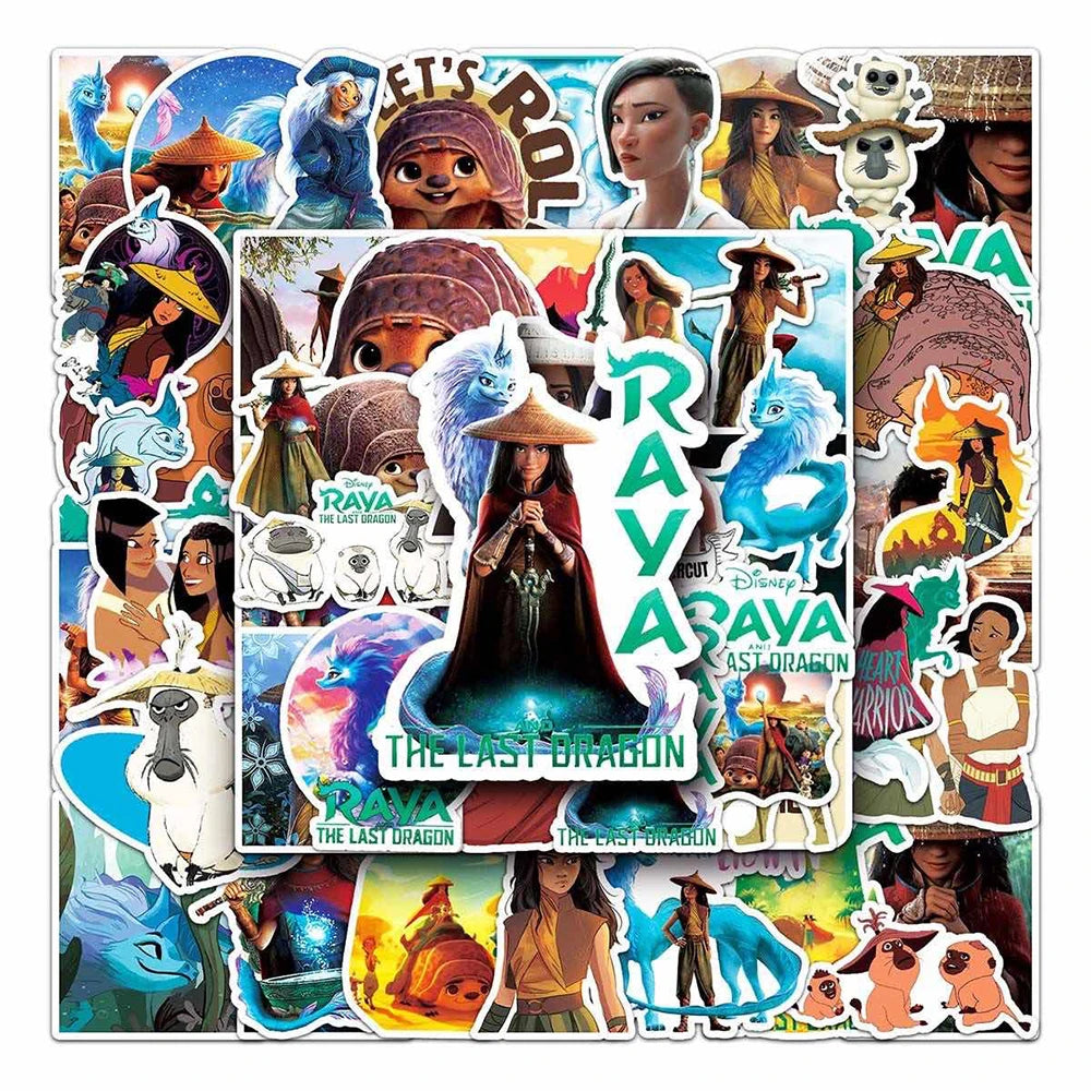 10/30/50pcs Disney Cartoon Raya and The Last Dragon Anime Stickers Decals Laptop Phone Skateboard Car Waterproof Sticker Kid Toy