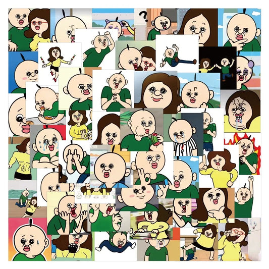 60pcs Cartoon Stickers for Laptop, Phone, Water Bottle, Suitcase, Stationery, Refrigerator