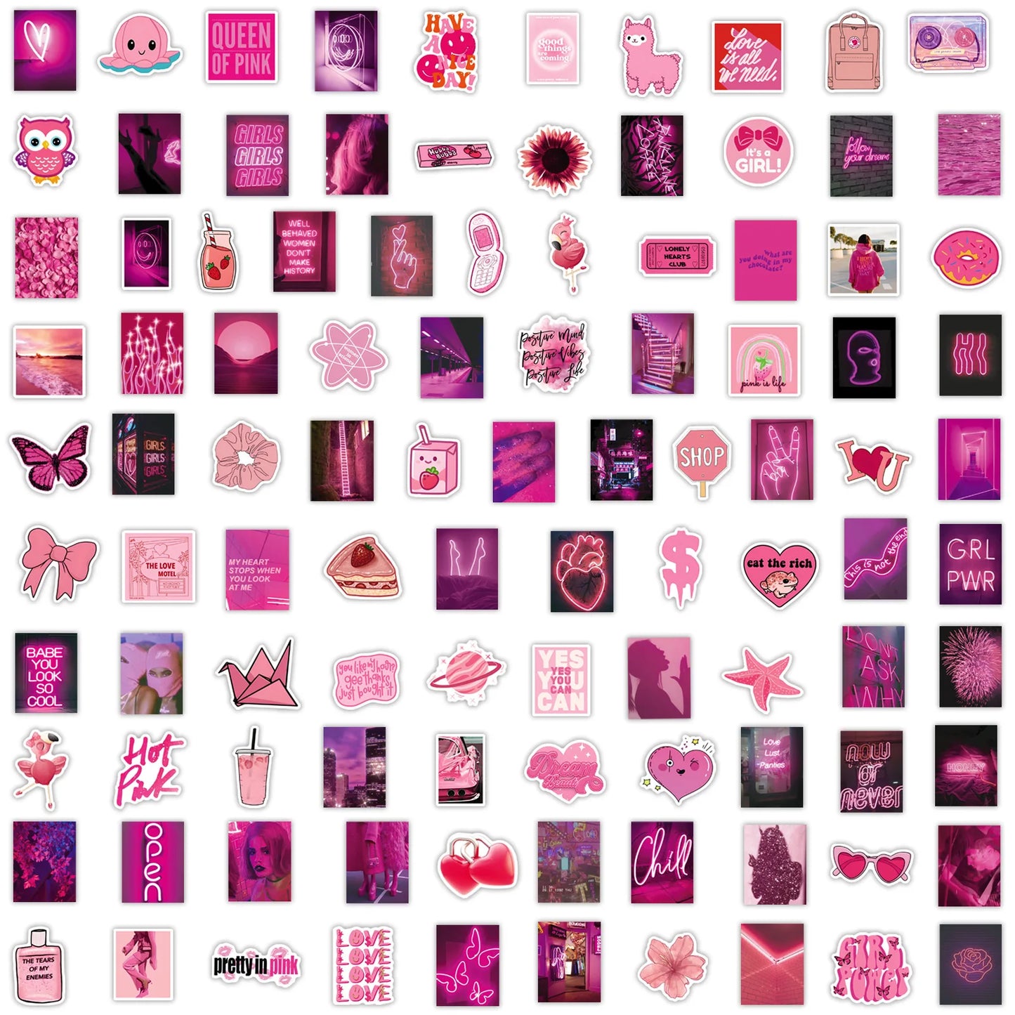 10/30/50/100PCS Cute Pink Stickers Graffiti Cartoon Decals Waterproof DIY Toys Motorcycle Phone Suitcase Guitar Fridge Toys Gift