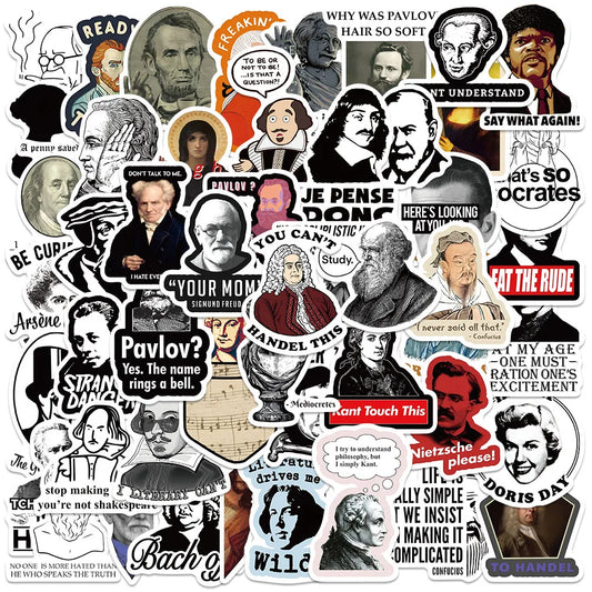 50pcs Funny Famous Person Meme Celebrity Stickers Water Bottle Sticker Luggage Laptop Guitar Phone Waterproof Vinyl Decals