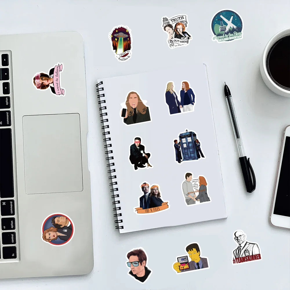 10/50Pcs Crime Thriller TV Series The X-Files Stickers For Pack On Laptop Car Guitar Book Luggage Decoration Diary Pegatina