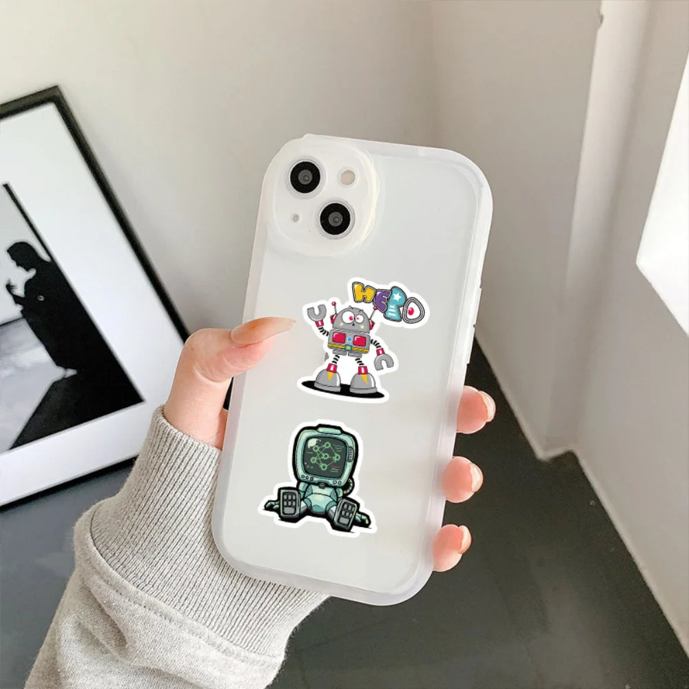 10/50Pcs Robot Graffiti Sticker Personality Cartoon Cute Child Sticker DIY Skateboard Luggage Sticker Wholesale