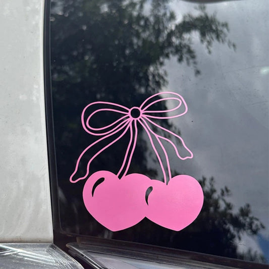 Cherry Bow Car & Laptop Vinyl Sticker Decal