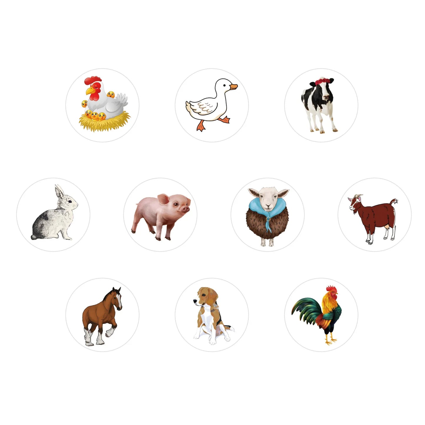 100-500pcs Cartoon Farm Animals Stickers Gift Packaging Lables Stickers Hand Account Sealing Label Reward Sticker Kids Toy