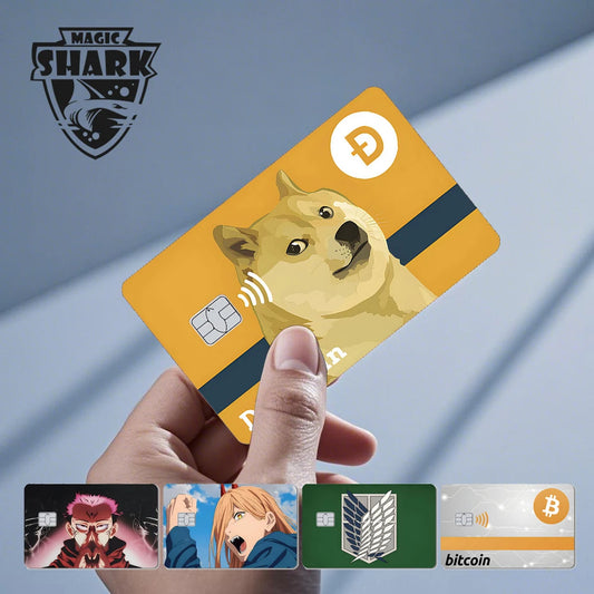 Trump Dog Bitcoin Anime Meme Card Skin Sticker