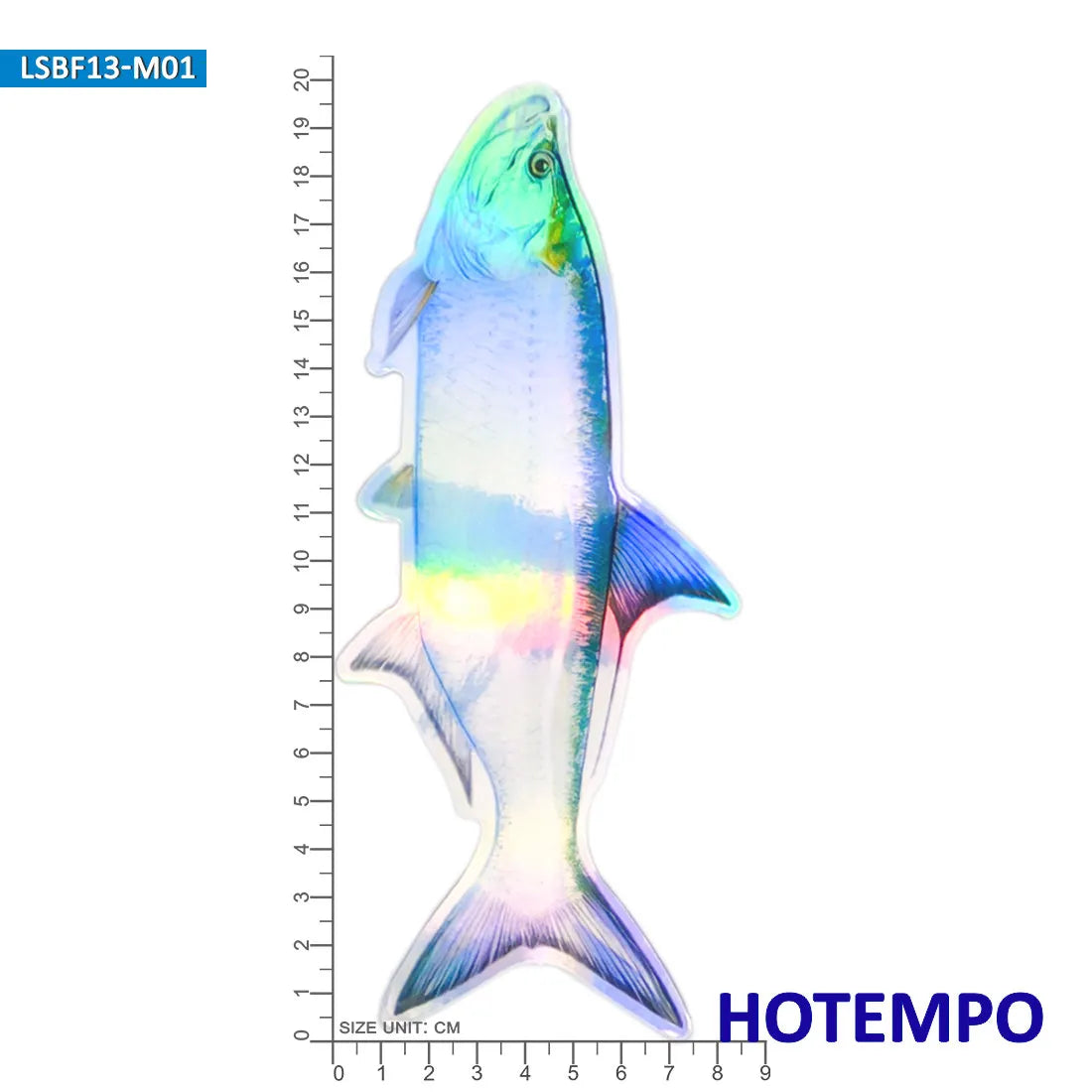 20cm Laser Big Size Sea Fish Go Fishing Style Salmon Stickers for Fisherman Boat Glass Luggage Motorcycle Car Waterproof Sticker